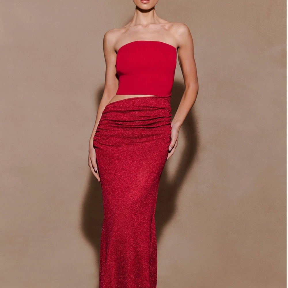 REVOLVE Vibrant Red Maxi Skirt